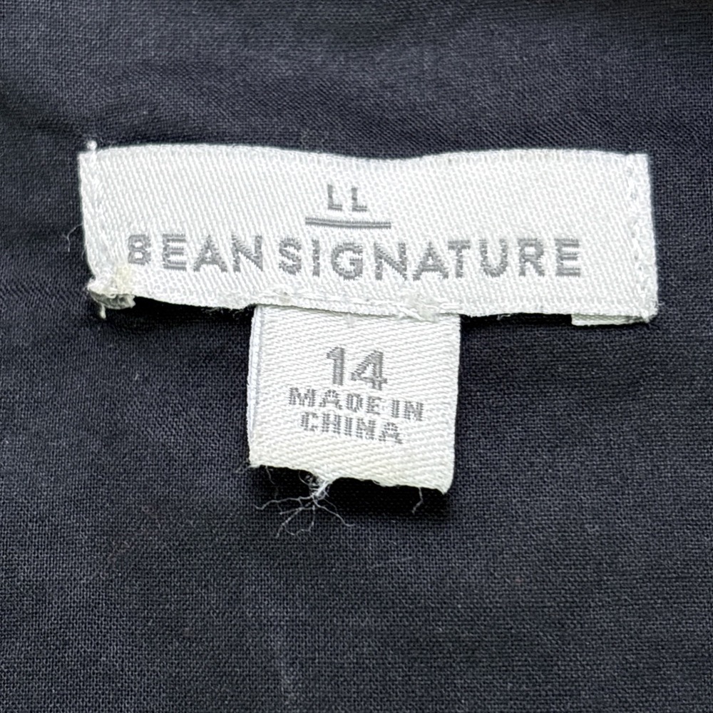 LL Bean White Brown Black Signature V Neck Full Skirt Knee Length Tank Dress 14 - Picture 7 of 10